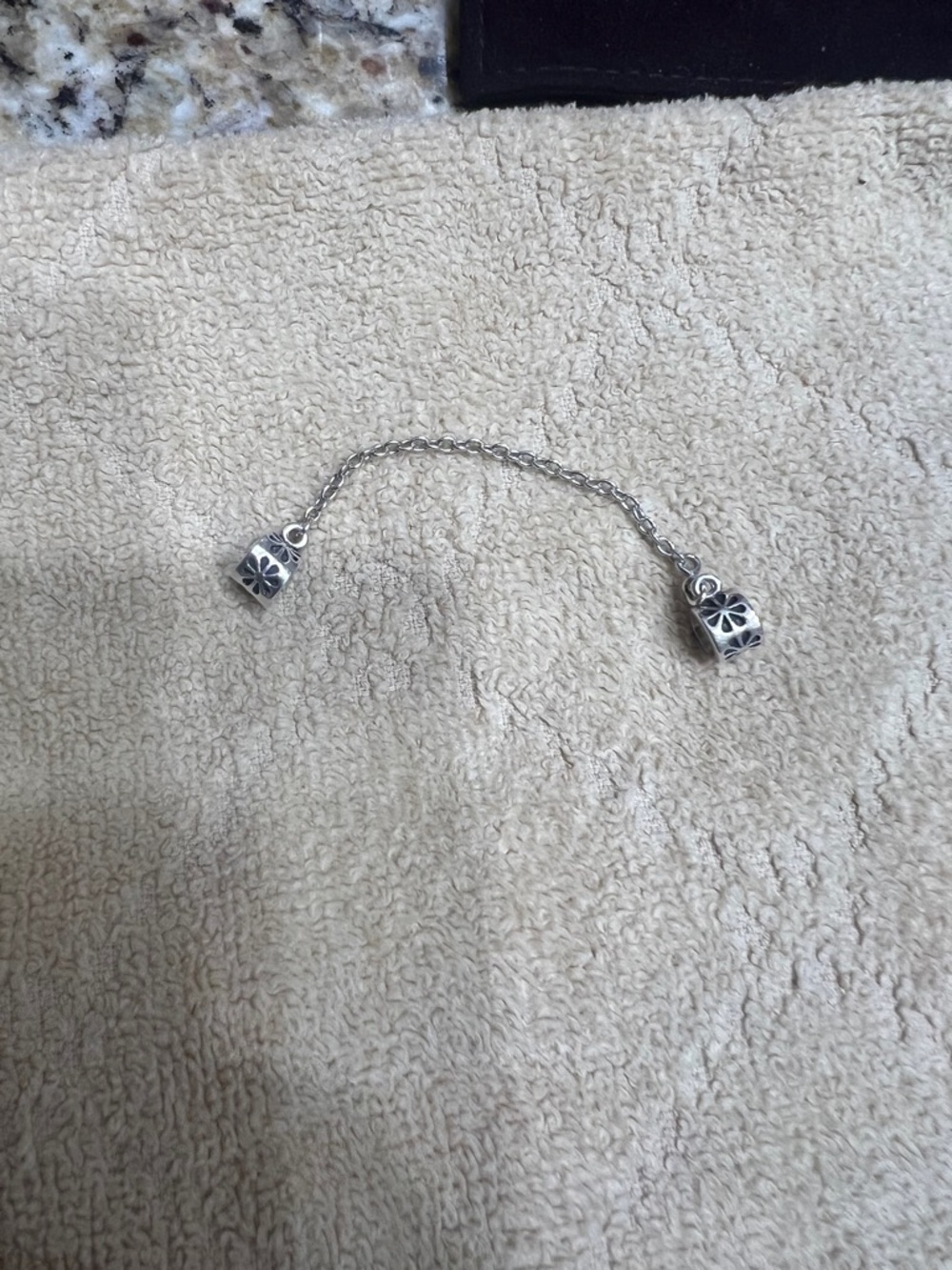 Pandora Sterling Silver Floral Safety Chain - Silver